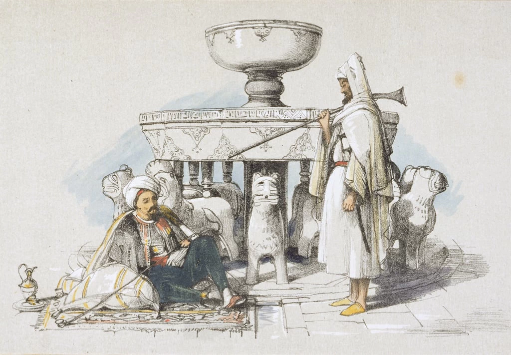 La fontana dei leoni, vignetta da 'Schizzi e disegni dell'Alhambra'